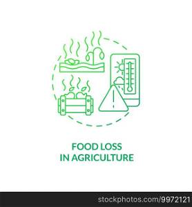 Food loss in agriculture concept icon. Food waste type idea thin line illustration. Farm-level food waste reduction. Grain crops. Post-harvest stage. Vector isolated outline RGB color drawing. Food loss in agriculture concept icon