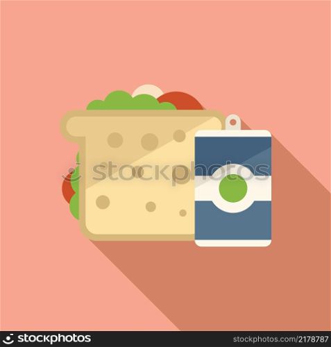 Food meal icon flat vector. Dinner healthy. School food. Food meal icon flat vector. Dinner healthy