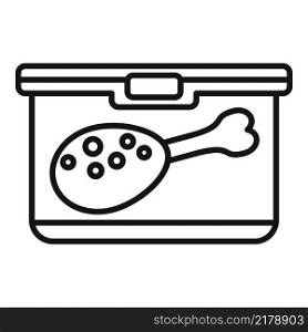 Food meat box icon outline vector. School dinner. Healthy food. Food meat box icon outline vector. School dinner