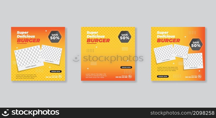 Food menu banner social media post template