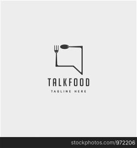 food message talk chat line outline simple flat logo design vector illustration - vector. food message talk chat line outline simple flat logo design vector illustration