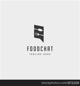 food message talk chat line outline simple flat logo design vector illustration - vector. food message talk chat line outline simple flat logo design vector illustration