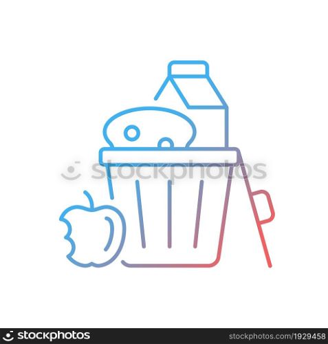 Food misuse gradient linear vector icon. Excessive nutrition and addictive overeating. Food imbalance in world. Thin line color symbol. Modern style pictogram. Vector isolated outline drawing. Food misuse gradient linear vector icon