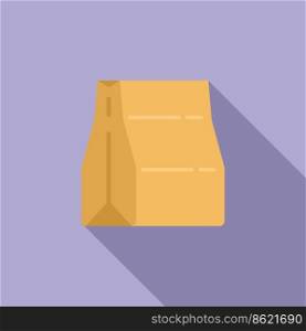 Food package icon flat vector. Eco bag. Container box. Food package icon flat vector. Eco bag