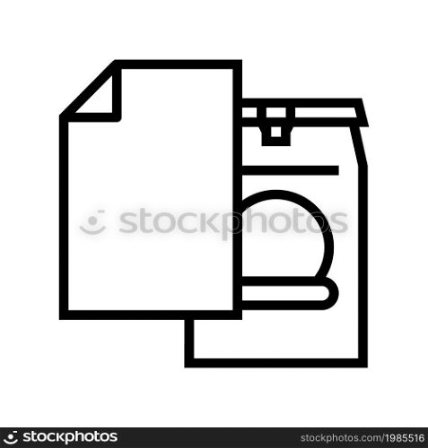 food paper bag line icon vector. food paper bag sign. isolated contour symbol black illustration. food paper bag line icon vector illustration