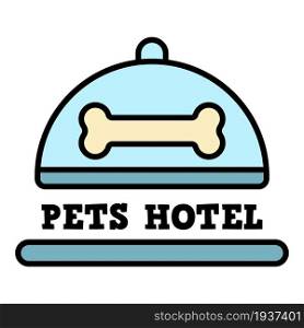 Food pet hotel logo. Outline food pet hotel vector logo color flat isolated. Food pet hotel logo, outline style