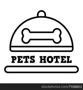 Food pet hotel logo. Outline food pet hotel vector logo for web design isolated on white background. Food pet hotel logo, outline style