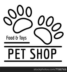 Food pet shop logo. Outline food pet shop vector logo for web design isolated on white background. Food pet shop logo, outline style