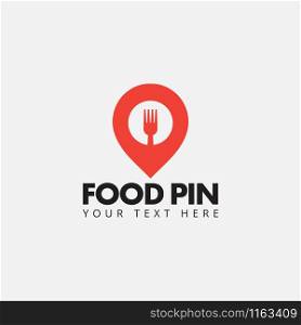 Food pin logo design template vector isolated