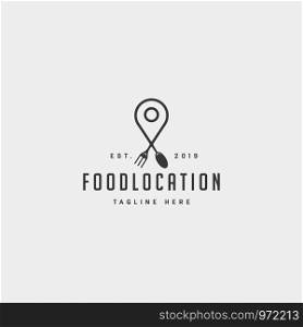 food pin navigation simple flat luxury logo design vector icon element - vector. food pin navigation simple flat luxury logo design vector icon element