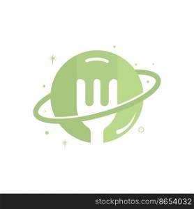 Food planet vector logo design template.	
