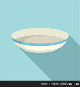 Food plate icon flat vector. Lunch meal. Dinner plate. Food plate icon flat vector. Lunch meal