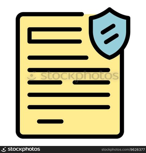 Food protection paper icon outline vector. Certificate quality. Critic research color flat. Food protection paper icon vector flat