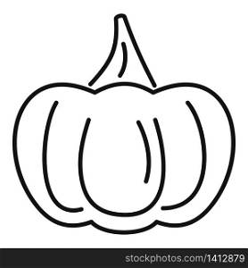 Food pumpkin icon. Outline food pumpkin vector icon for web design isolated on white background. Food pumpkin icon, outline style