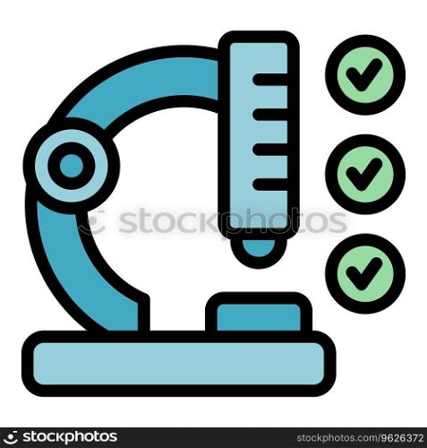 Food review microscope icon outline vector. Safety inspection. Happy eat color flat. Food review microscope icon vector flat