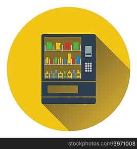 Food selling machine icon. Flat design. Vector illustration.