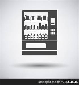 Food selling machine icon on gray background with round shadow. Vector illustration.