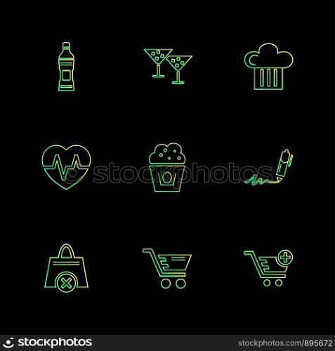 food , shopping, health , healthy , icon, vector, design, flat, collection, style, creative, icons , study , paint , pencil , pen , food items , drinks , juices,