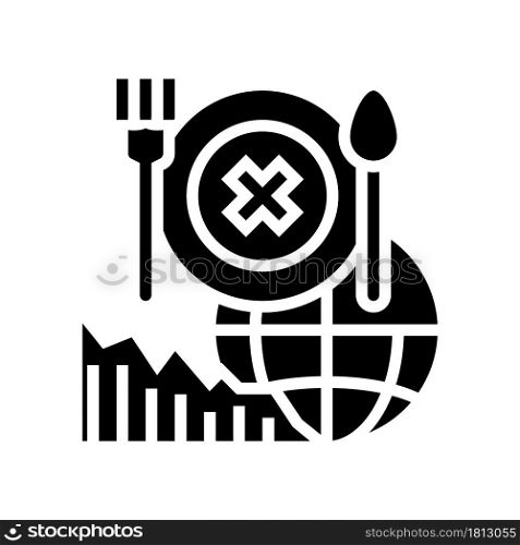 food social problem glyph icon vector. food social problem sign. isolated contour symbol black illustration. food social problem glyph icon vector illustration