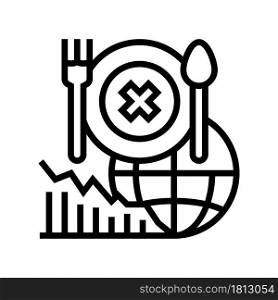 food social problem line icon vector. food social problem sign. isolated contour symbol black illustration. food social problem line icon vector illustration