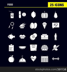 Food Solid Glyph Icon for Web, Print and Mobile UX/UI Kit. Such as: Drink, Glass, Heart, Beat, Medical, Medicine, Pills, Drug, Pictogram Pack. - Vector