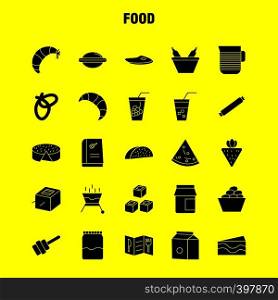 Food Solid Glyph Icons Set For Infographics, Mobile UX/UI Kit And Print Design. Include: Bbq, Food, Meat, Meal, Bowl, Food, Meal, Rice, Collection Modern Infographic Logo and Pictogram. - Vector
