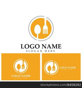 Food spoon and fork vector logo. Cooking logo. Restaurant logo template vector. Cafe Logo