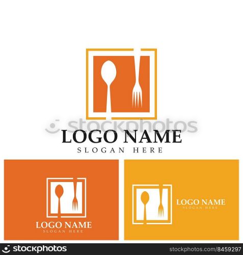 Food spoon and fork vector logo. Cooking logo. Restaurant logo template vector. Cafe Logo