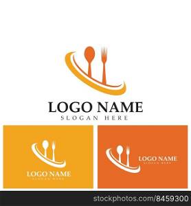 Food spoon and fork vector logo. Cooking logo. Restaurant logo template vector. Cafe Logo