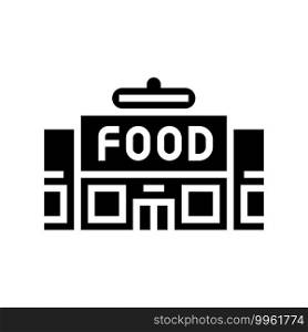 food store building glyph icon vector. food store building sign. isolated contour symbol black illustration. food store building glyph icon vector illustration