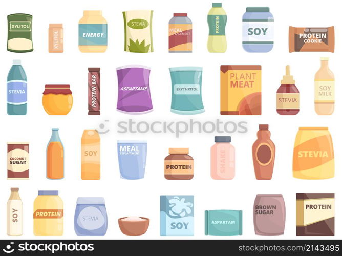 Food substitutes icon cartoon vector. Sweetener alternative. Artificial calories. Food substitutes icon cartoon vector. Sweetener alternative