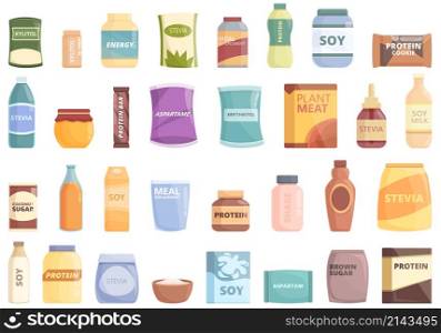 Food substitutes icon cartoon vector. Sweetener alternative. Artificial calories. Food substitutes icon cartoon vector. Sweetener alternative