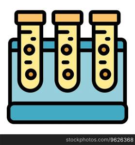 Food test tubes icon outline vector. Safety inspection. Quality review color flat. Food test tubes icon vector flat