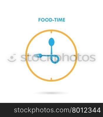 Food Time,Lunch Time icon.Eatting time concept.Fork and spoon sign.Can be used for layout, banner and web design. Vector illustration.