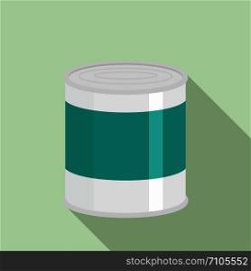 Food tin can icon. Flat illustration of food tin can vector icon for web design. Food tin can icon, flat style