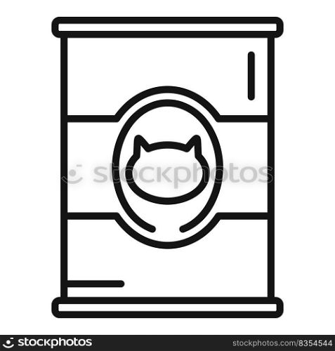Food tin can icon outline vector. Cute full snack. Animal pack. Food tin can icon outline vector. Cute full snack