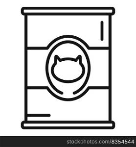 Food tin can icon outline vector. Cute full snack. Animal pack. Food tin can icon outline vector. Cute full snack