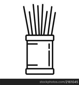 Food toothpick box icon outline vector. Tooth stick. Wooden pick. Food toothpick box icon outline vector. Tooth stick