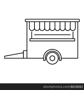 Food trailer icon. Outline food trailer vector icon for web design isolated on white background. Food trailer icon, outline style