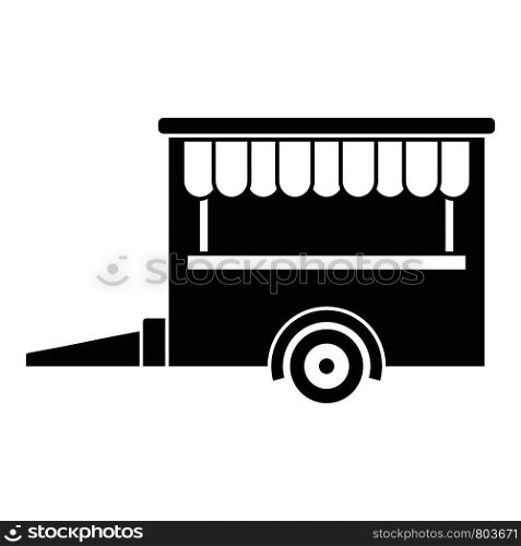 Food trailer icon. Simple illustration of food trailer vector icon for web design isolated on white background. Food trailer icon, simple style