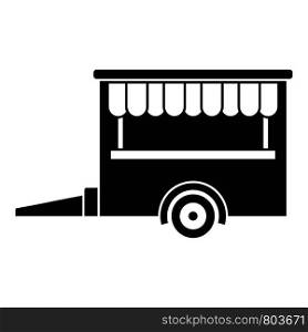 Food trailer icon. Simple illustration of food trailer vector icon for web design isolated on white background. Food trailer icon, simple style
