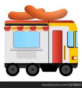 Food truck icon. Cartoon of food truck vector icon for web design isolated on white background. Food truck icon, cartoon style