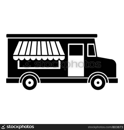 Food truck icon. Simple illustration of food truck vector icon for web design isolated on white background. Food truck icon, simple style