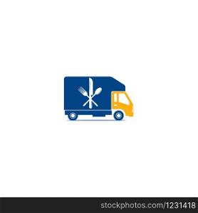 Food truck logo design template. Food delivery logo design.