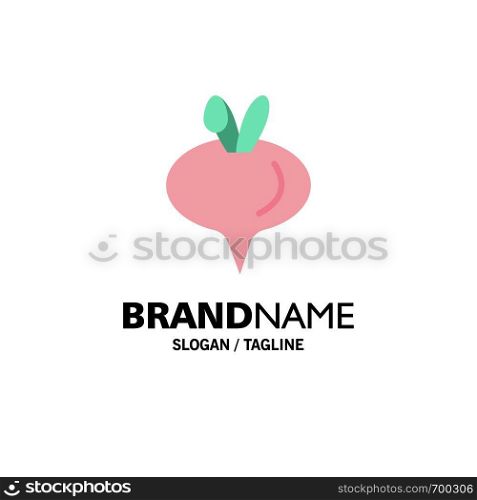 Food, Turnip, Vegetable Business Logo Template. Flat Color