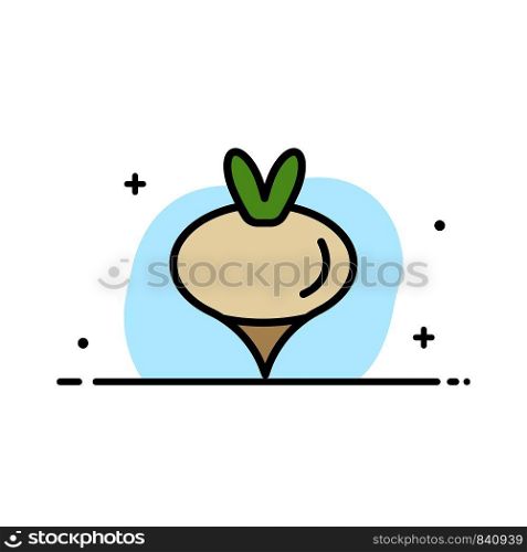 Food, Turnip, Vegetable, Spring Business Flat Line Filled Icon Vector Banner Template