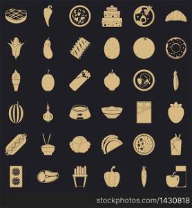 Food value icons set. Simple set of 36 food value vector icons for web for any design. Food value icons set, simple style