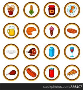 Food vector set in cartoon style isolated on white background. Food vector set, cartoon style