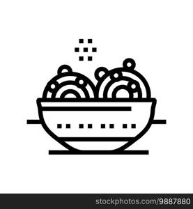 food with peas line icon vector. food with peas sign. isolated contour symbol black illustration. food with peas line icon vector illustration