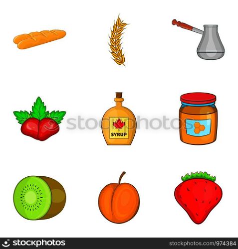 Foodist icons set. Cartoon set of 9 foodist vector icons for web isolated on white background. Foodist icons set, cartoon style